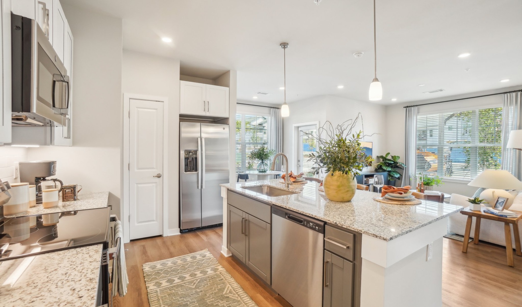 kitchen with island and stainless steel appliances 